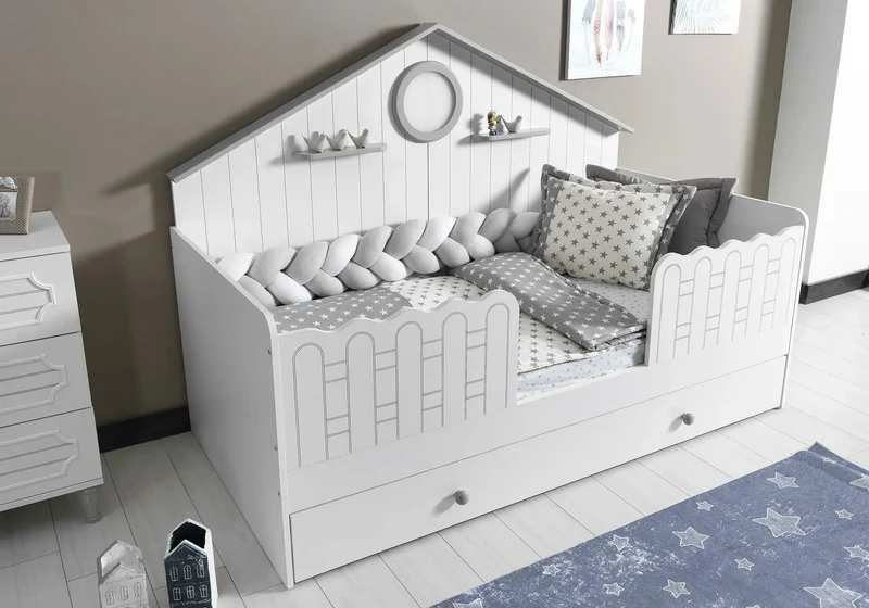 Ensemble chambre bébé fille Montessori gris ALVIN
