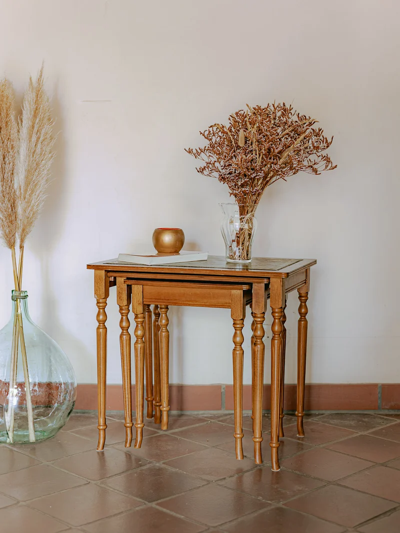 Barbara, le lot de tables gigognes rustique chic N°176
