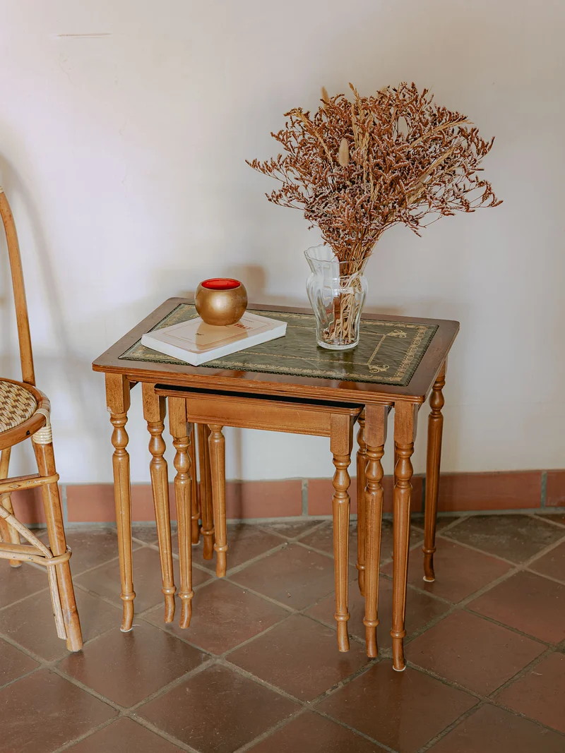 Barbara, le lot de tables gigognes rustique chic N°176