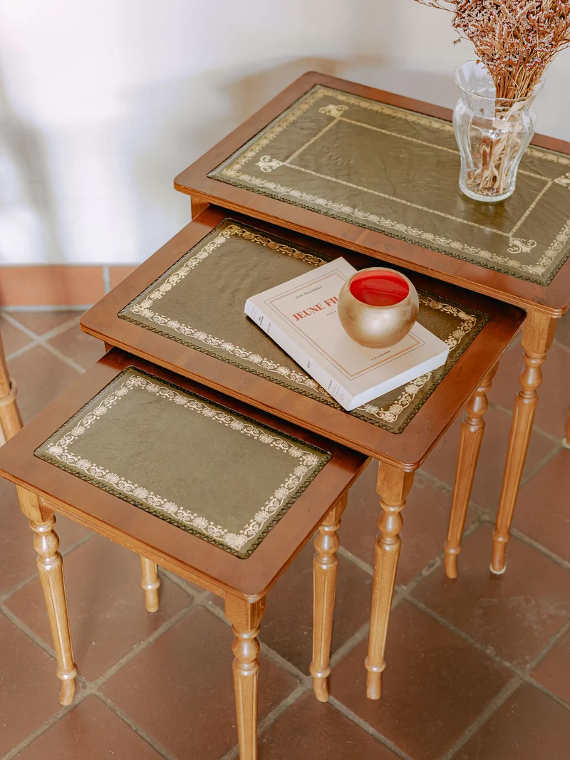 Barbara, le lot de tables gigognes rustique chic N°176