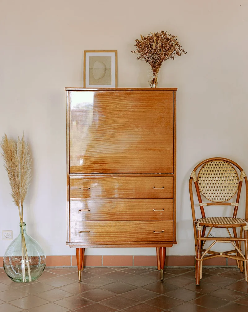 Honoré, le secrétaire mid-century en bois vernis N°203