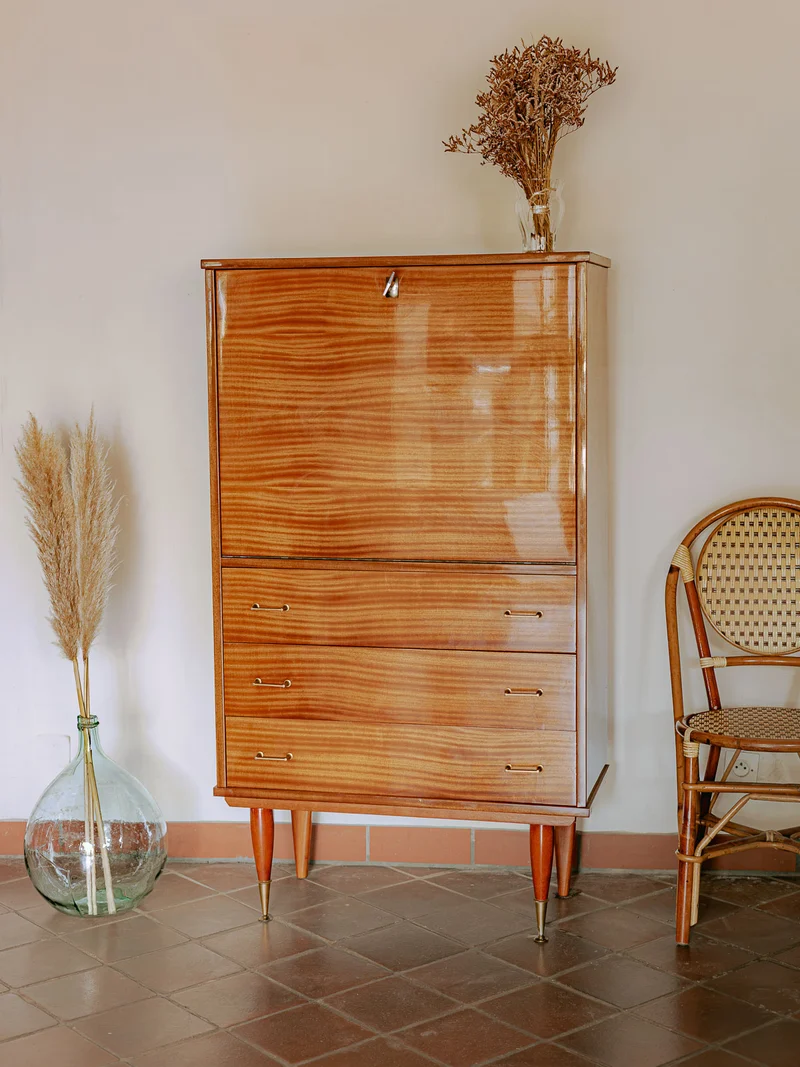 Honoré, le secrétaire mid-century en bois vernis N°203