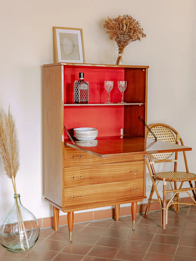 Honoré, le secrétaire mid-century en bois vernis N°203