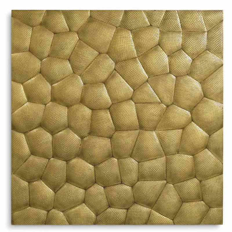 Casa Padrino Luxus Wandrelief Vintage Messing 120 cm - Quadratisches Wandbild mit 3D Effekt - Luxus Wanddeko - Hotel & Büro Deko