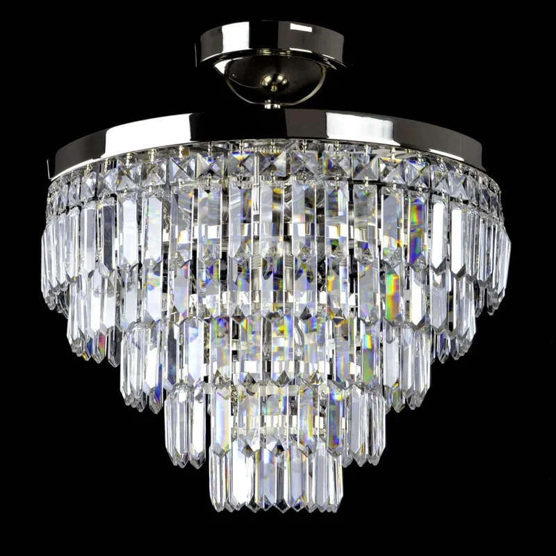 Casa Padrino Luxus Kristall Deckenleuchte Silber Ø 40 x H. 20 cm - Prunkvolle Messing Deckenleuchte mit böhmischem Kristallglas - Barock Möbel - Edel & Prunkvoll