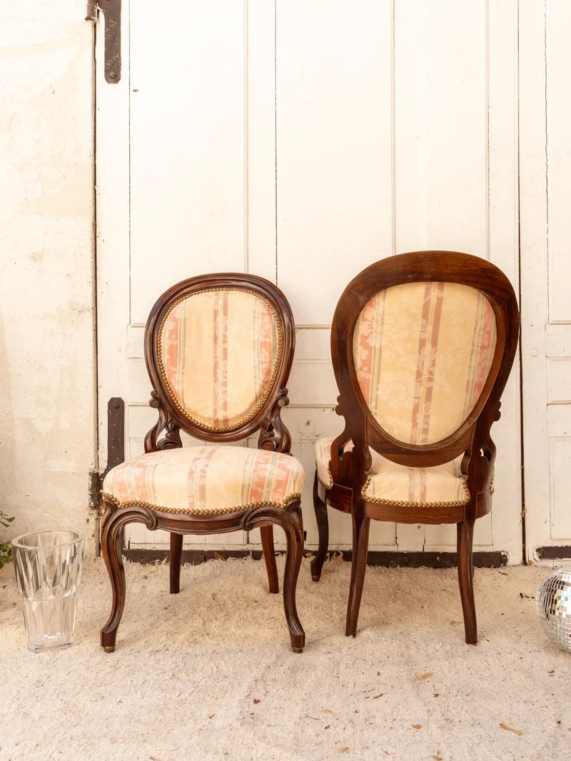 Claude, la paire de chaises Napoléon III en bois N°1454
