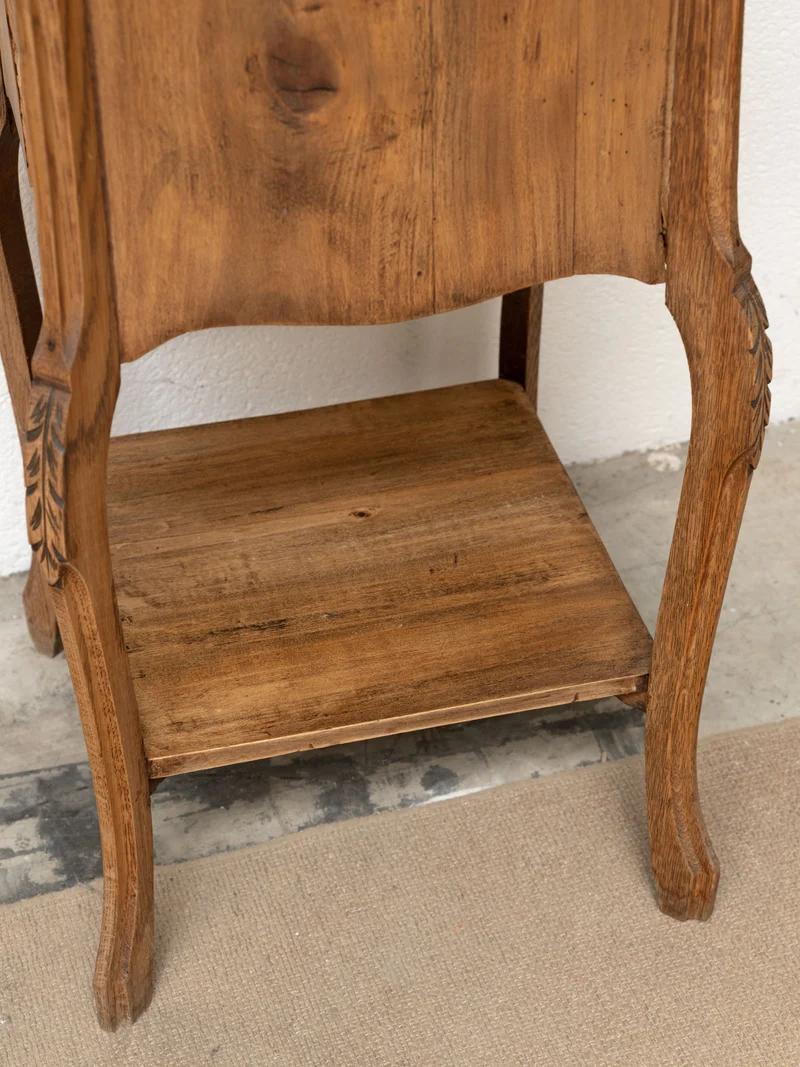 Odile, la table de chevet en bois et marbre N°1460