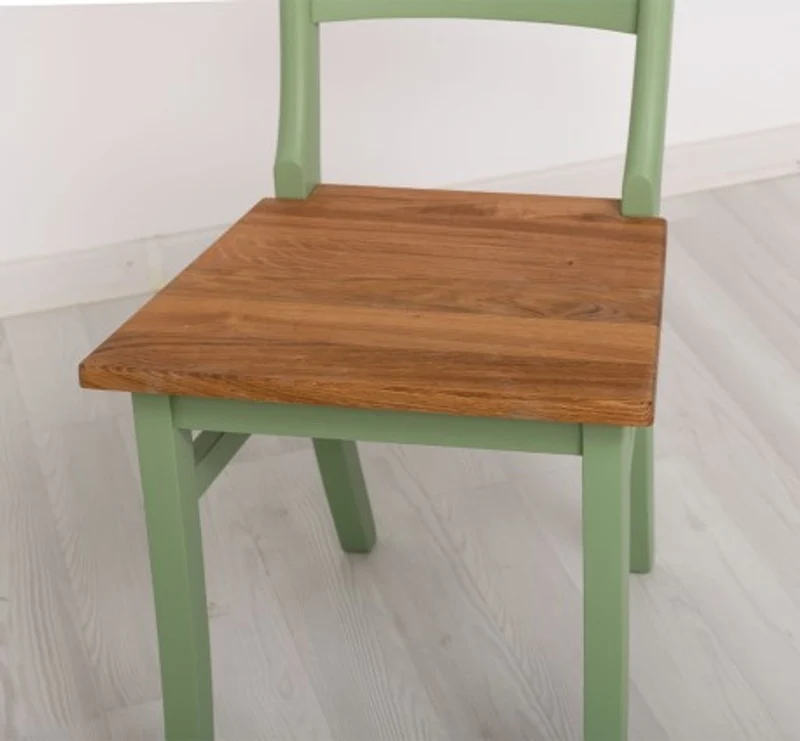 Casa Padrino Stuhl im Landhausstil mit Eichenholzplatte, 45 x 43 x 88 cm