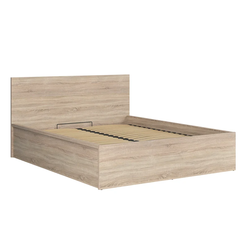 Lit coffre 160x200 sommier inclus Edwin Bois Clair