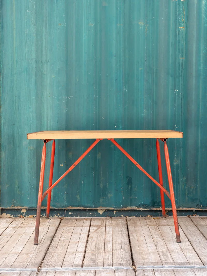 Edouard, le bureau en bois et métal rouge N°1027