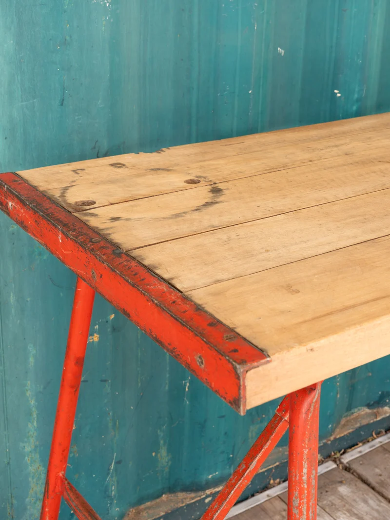 Edouard, le bureau en bois et métal rouge N°1027