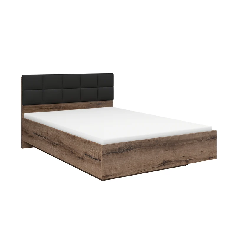 Lit coffre 140x200 sommier inclus Romane Bois