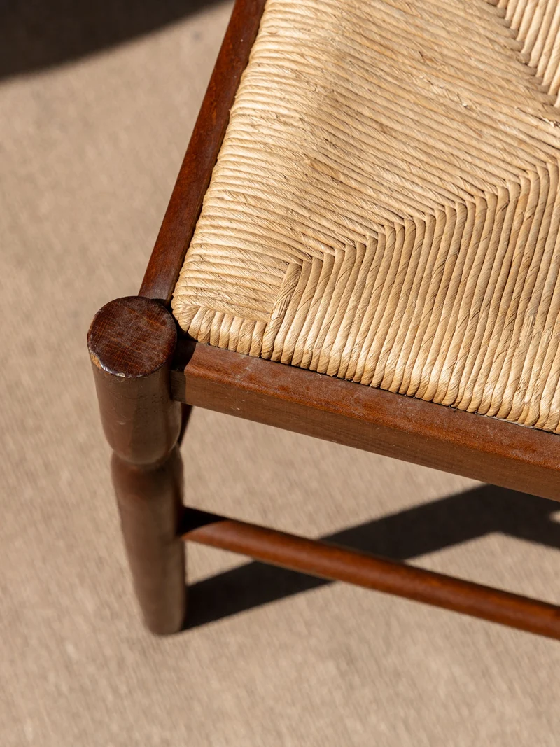 Regis, le tabouret en bois et en paille N°1477