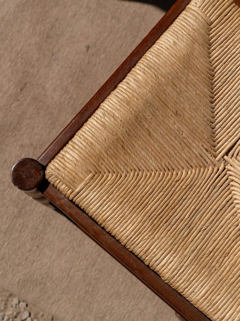 Regis, le tabouret en bois et en paille N°1477