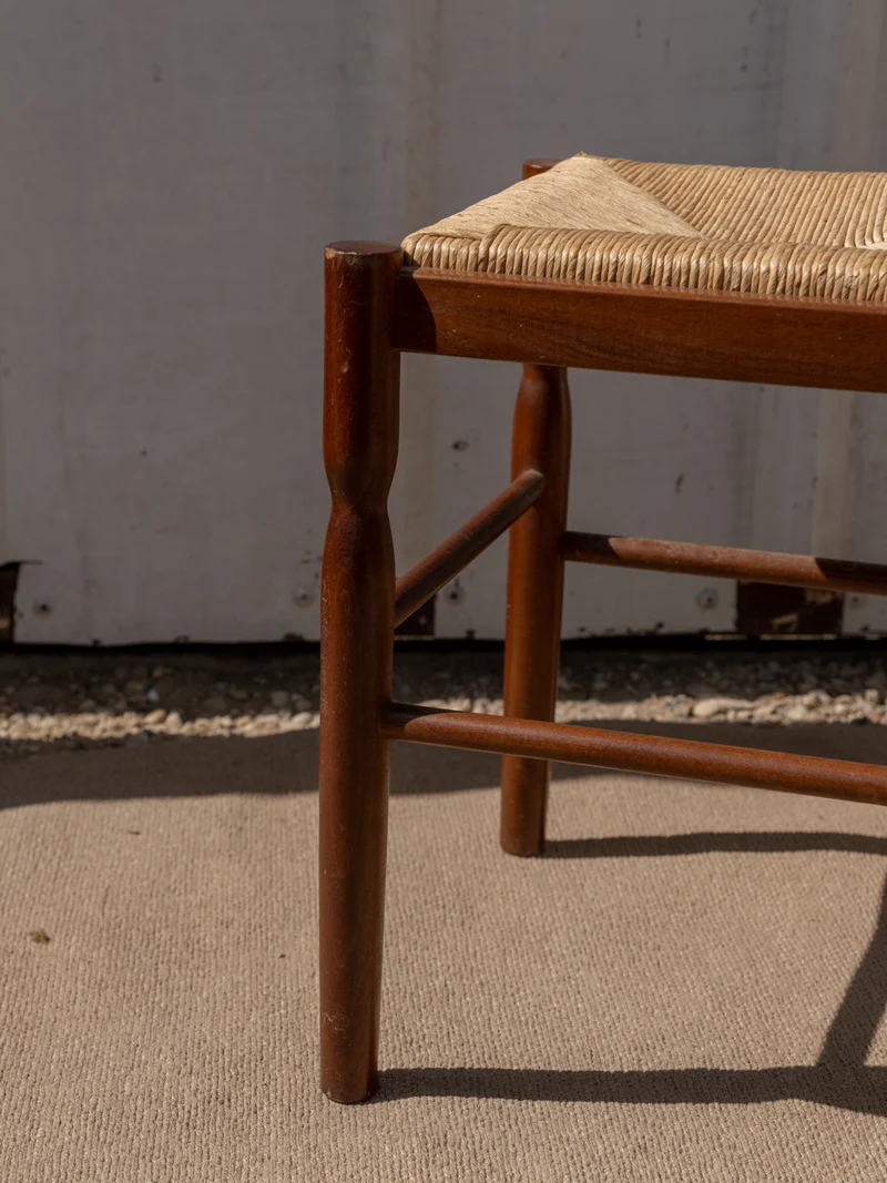 Regis, le tabouret en bois et en paille N°1477