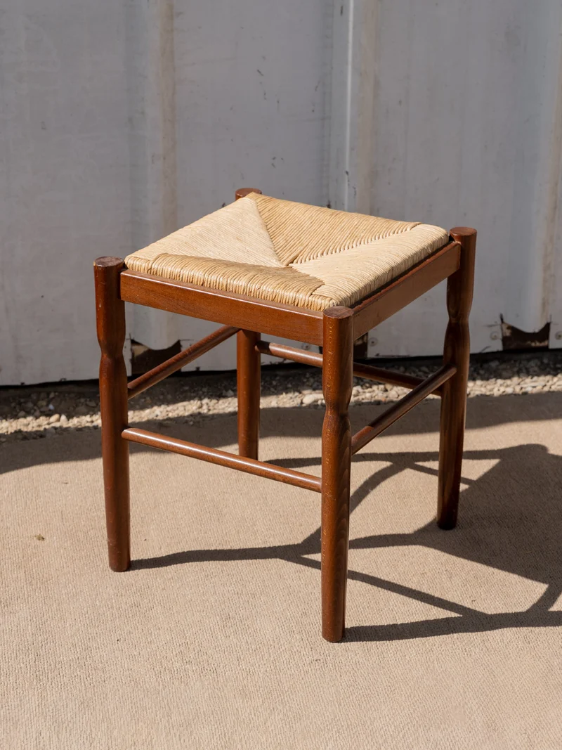 Regis, le tabouret en bois et en paille N°1477