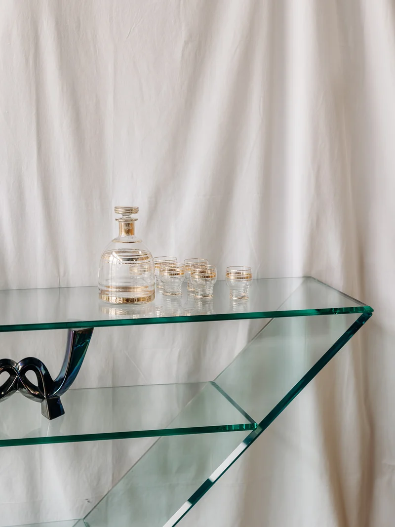 Hanna, la console en verre et marbre N°601