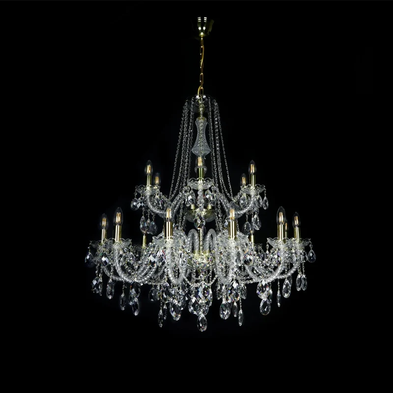 Casa Padrino Luxus Barock Kristall Kronleuchter Gold Ø 92 x H. 95 cm - Prunkvolle Messing Kronleuchter mit böhmischem Kristallglas - Barock Möbel - Edel & Prunkvoll