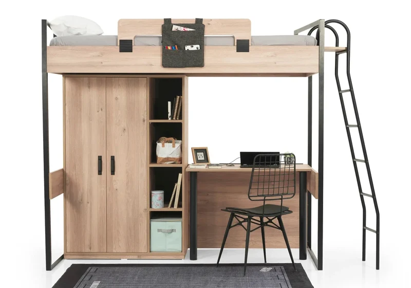 Chambre jeune modulaire chêne SMART