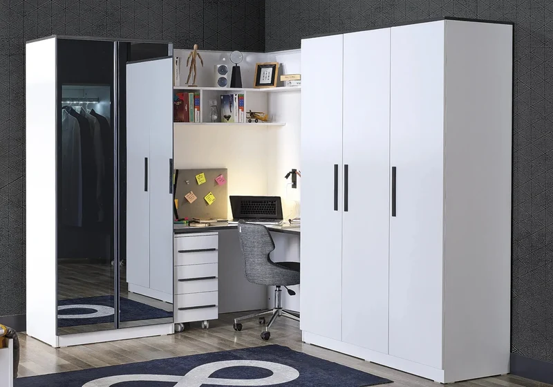 Ensemble de chambre jeune moderne anthracite INFINITY
