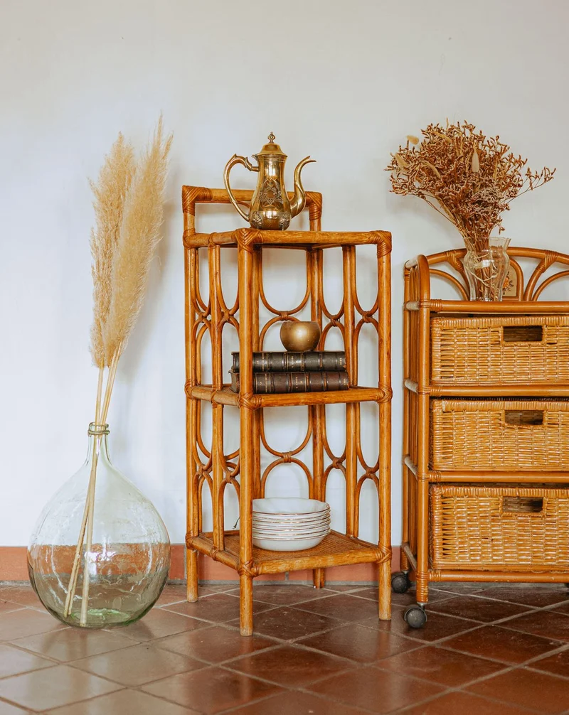 Gaëlle, l'étagère en osier vintage naturel N°1463