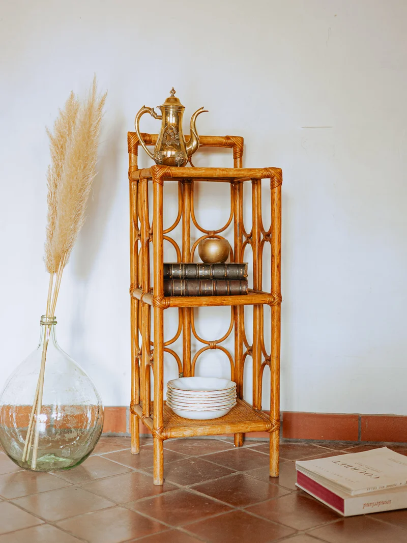 Gaëlle, l'étagère en osier vintage naturel N°1463