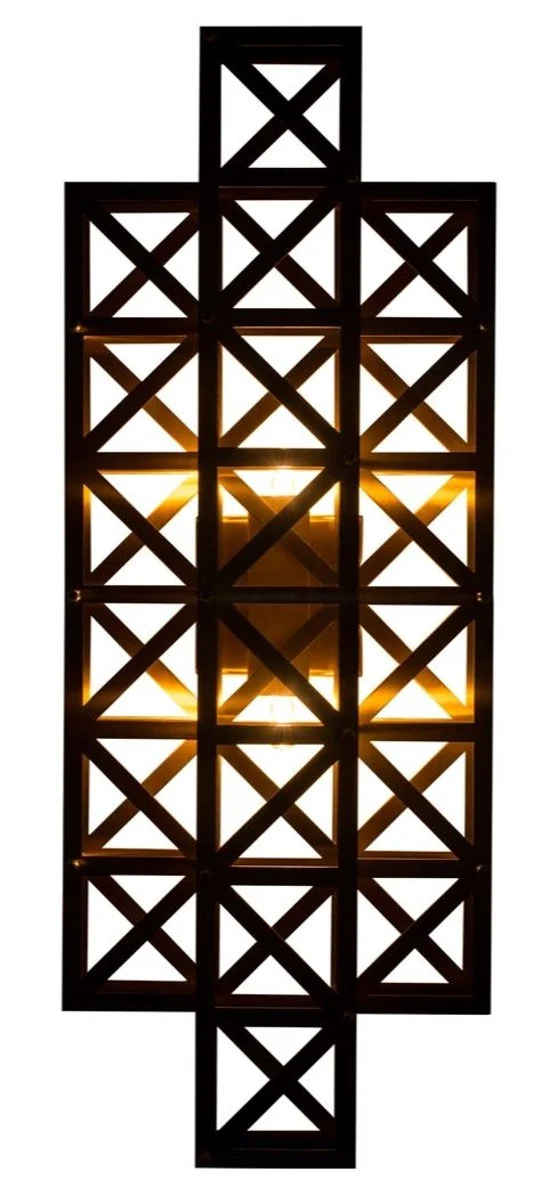 Casa Padrino Designer Wandleuchte Messing 22 x 14 x H. 57 cm - Hotel Möbel