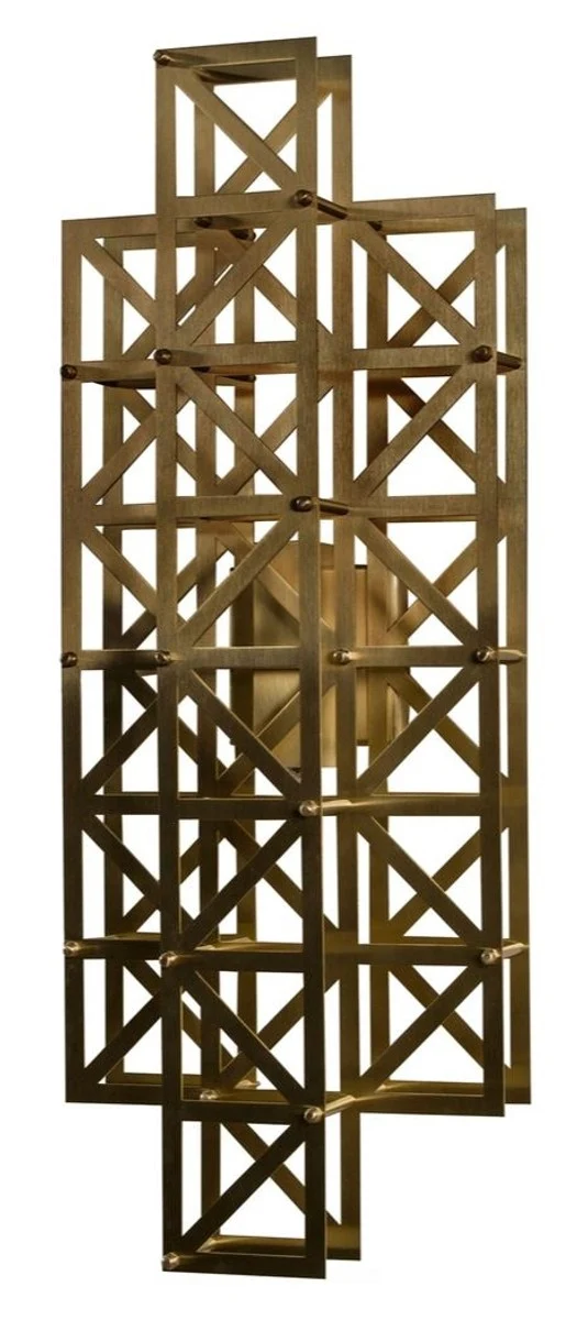 Casa Padrino Designer Wandleuchte Messing 22 x 14 x H. 57 cm - Hotel Möbel