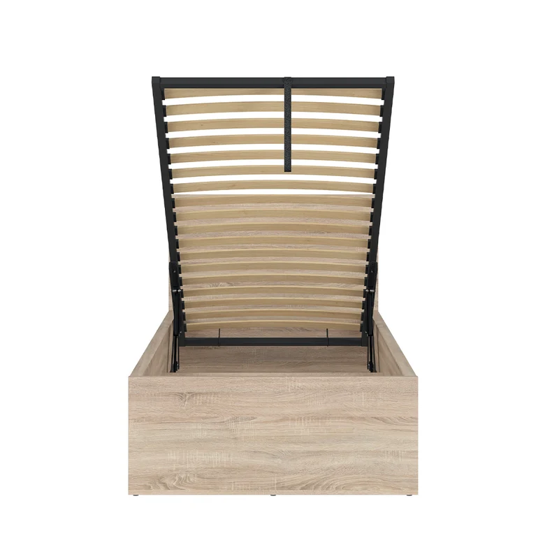 Lit coffre 90x200 sommier inclus Edwin Bois Clair