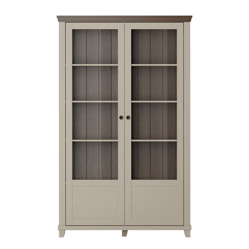 Vaisselier 2 portes Martin Beige et Bois