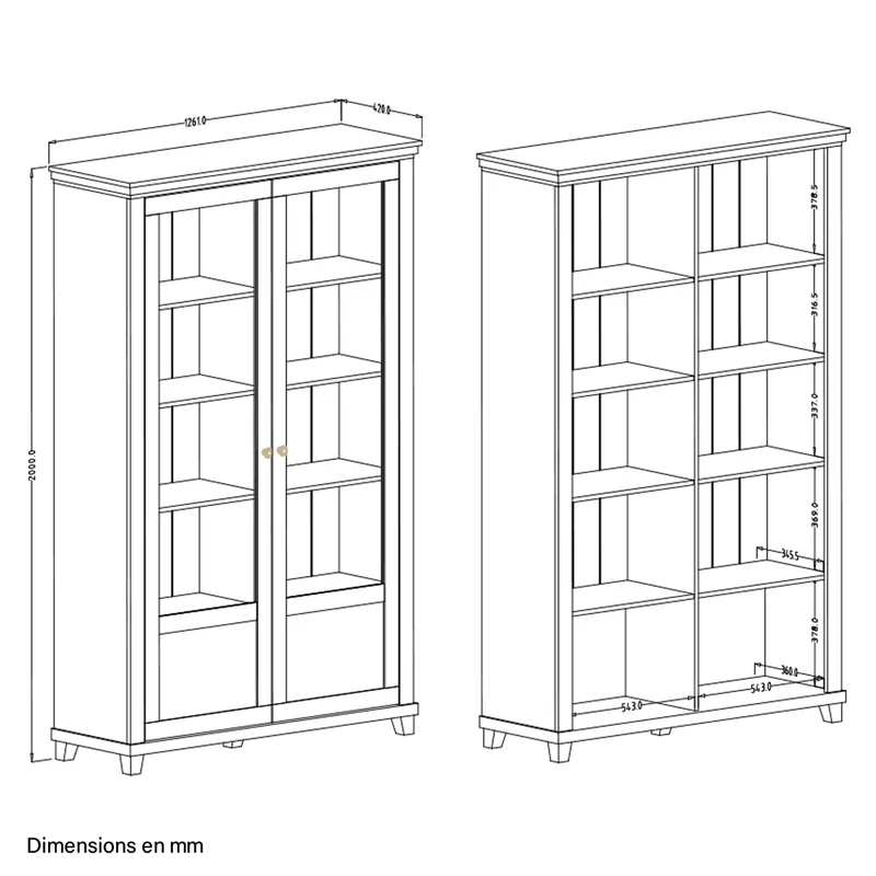 Vaisselier 2 portes Martin Beige et Bois