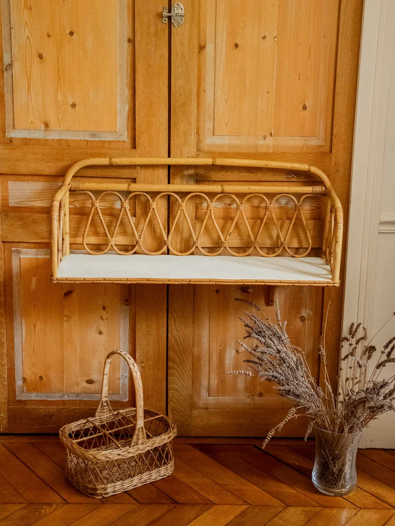 Gaëlle, l'étagère en rotin au style organique N°1461