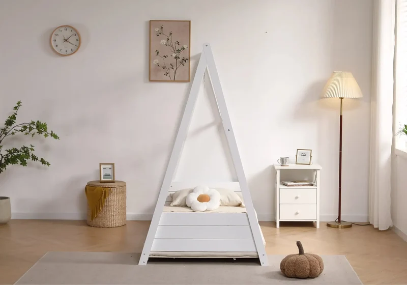 Lit cabane enfant bois blanc - Joye