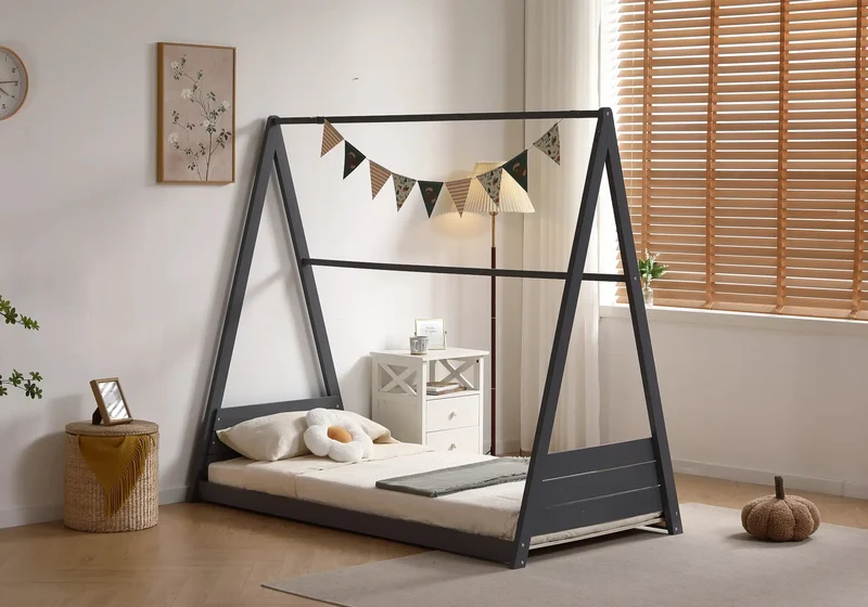 Lit cabane enfant bois blanc - Joye