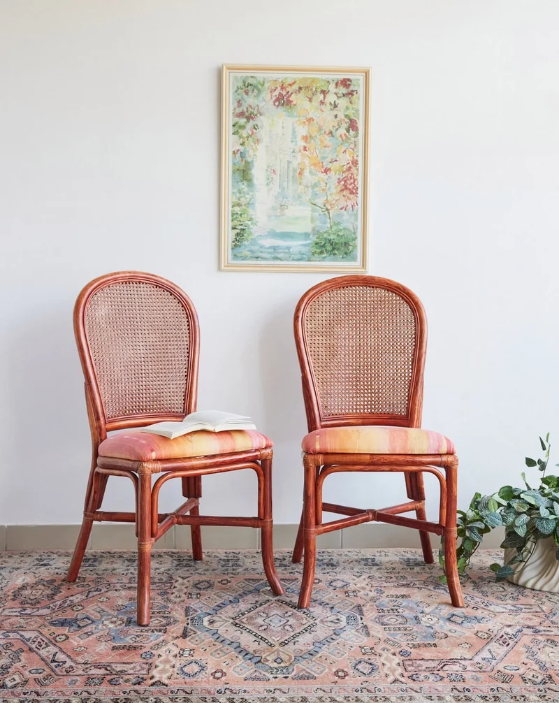 Alma, la paire de chaises en rotin N°1717