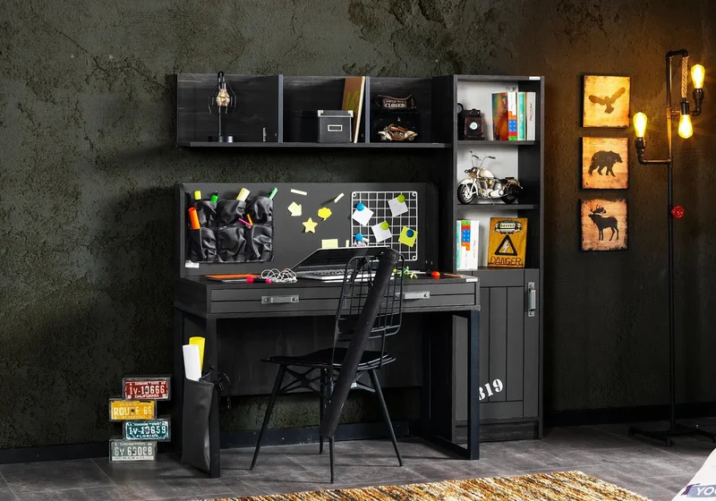 Ensemble complet de chambre moderne anthracite DARK