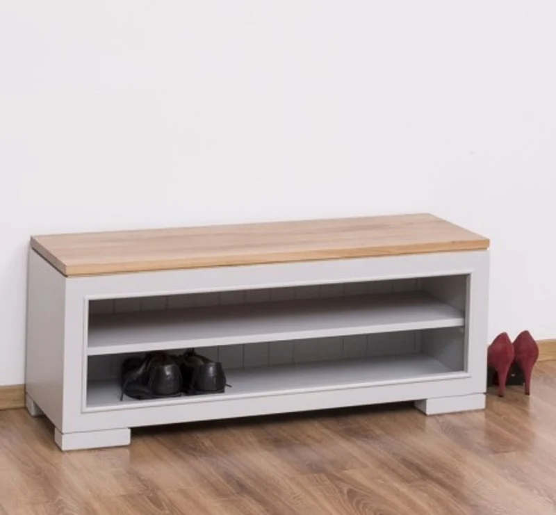 Casa Padrino Schuhschrank im Landhausstil mit Eichenholzplatte, 100 x 35 x 40 cm
