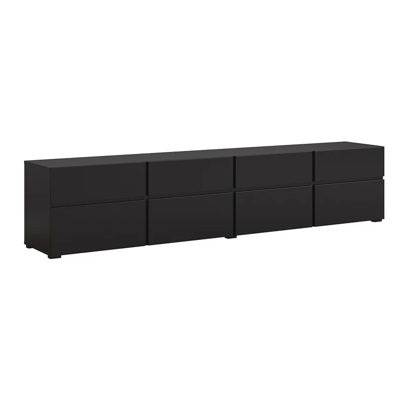 Meuble TV 4 portes 225 cm Lilia Noir