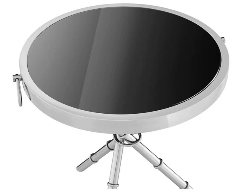 Casa Padrino Luxus Designer Beistelltisch Silber 52 x H. 60 cm - Wohnzimmer Möbel