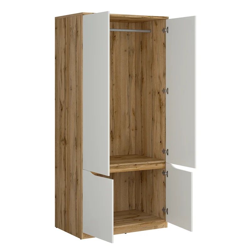 Armoire 2 portes June Blanc et Bois