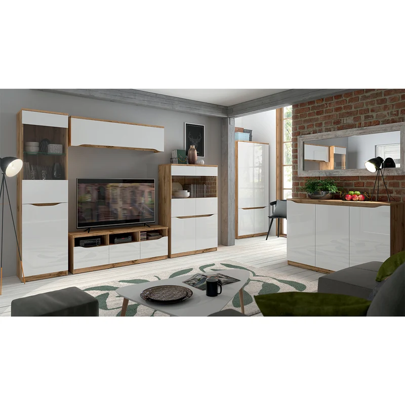 Armoire 2 portes June Blanc et Bois
