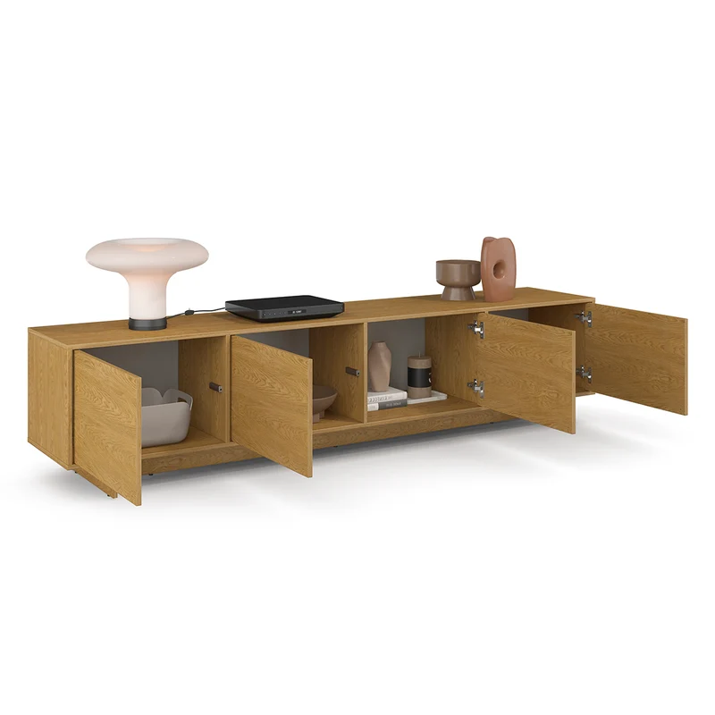 Meuble TV 4 portes 221 cm Tadao Bois