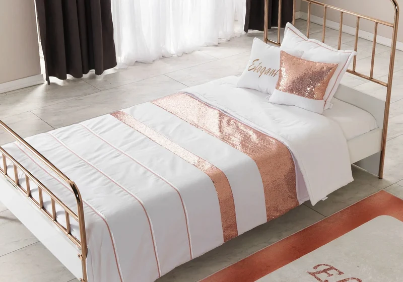 Ensemble chambre jeune métal doré ELEGANT