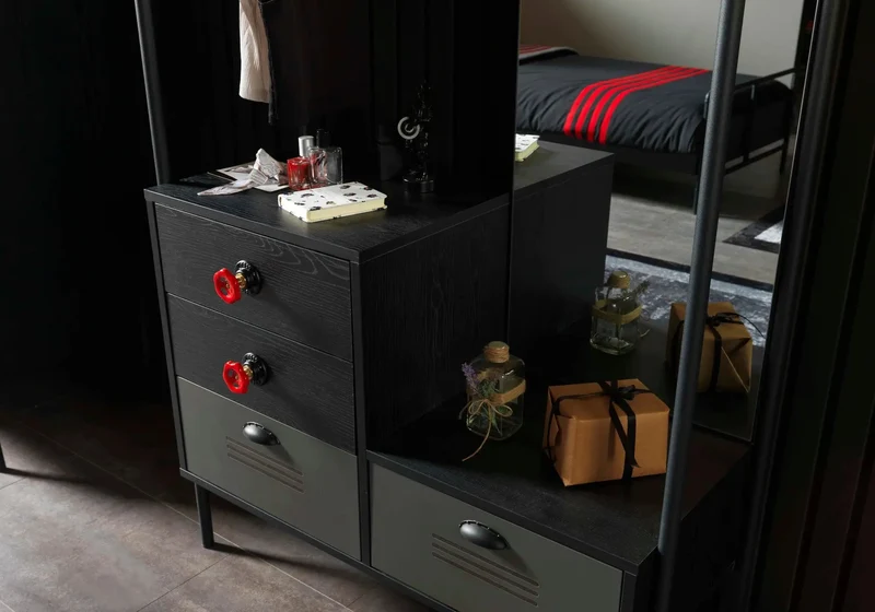Ensemble complet de chambre pour adolescent noir VALVE