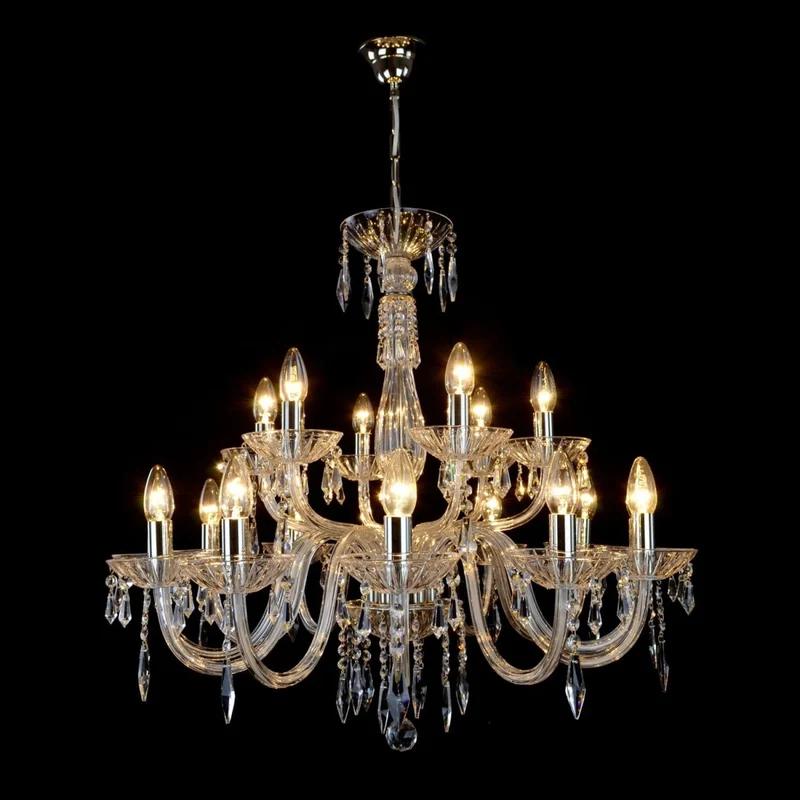 Casa Padrino Luxus Barock Kristall Kronleuchter Silber Ø 78 x H. 72 cm - Prunkvolle Messing Kronleuchter mit böhmischem Kristallglas - Barock Möbel - Edel & Prunkvoll