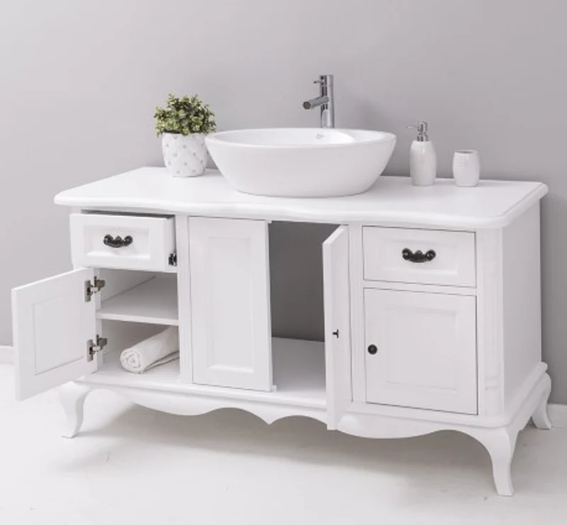 Casa Padrino Waschtisch im Landhausstil mit 4 Türen und 2 Schubladen, 140 x 57 x 75 cm
