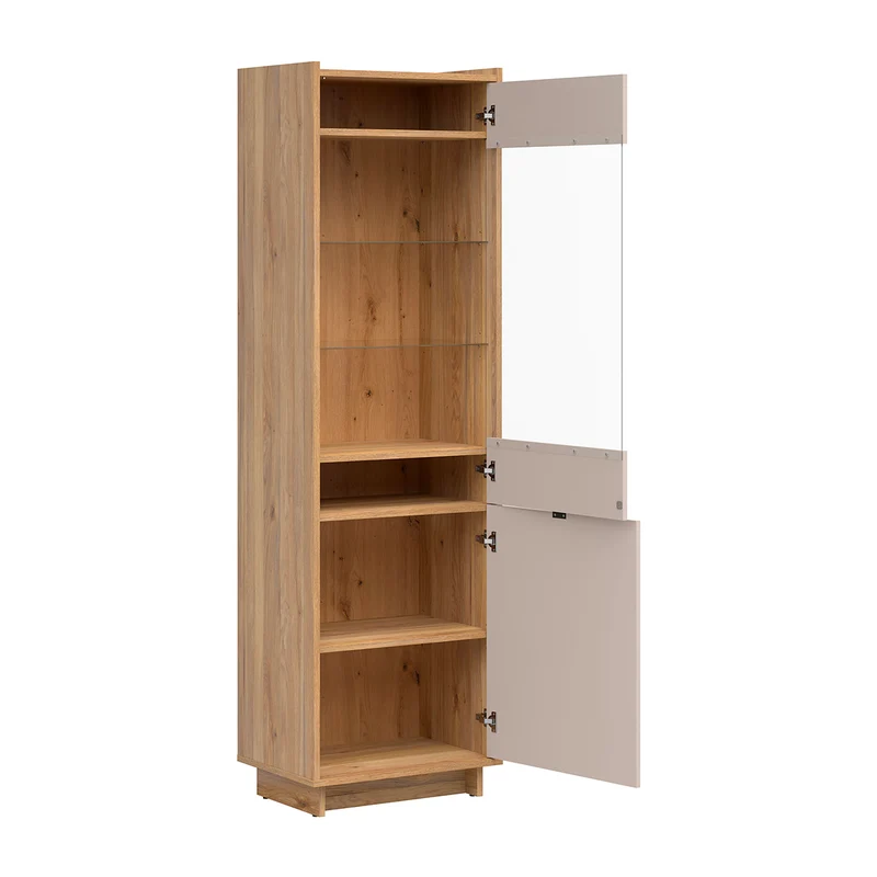 Vitrine 2 portes Donna Cachemire et Bois