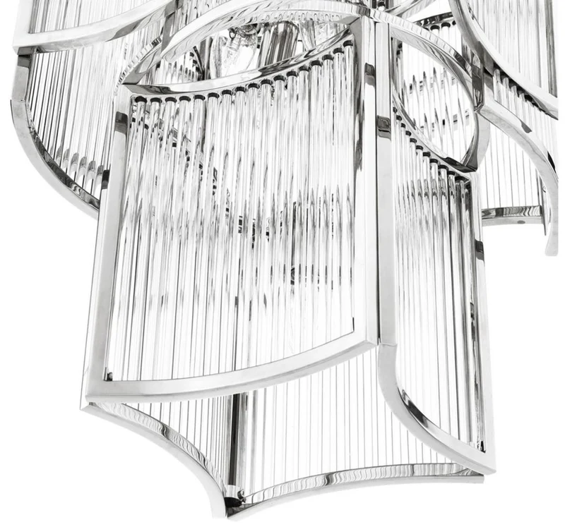 Casa Padrino Luxus Hotel Kronleuchter Silber Durchmesser 58 x H. 84 cm - Limited Edition