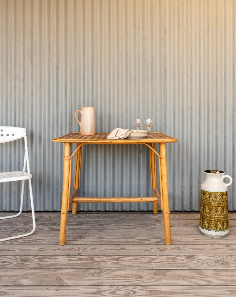 Romy, la table à manger en rotin et bambou N°1451