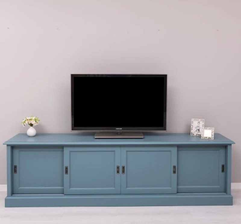 Casa Padrino TV Schrank im Landhausstil mit 4 Schiebetüren, 246 x 46 x 70 cm